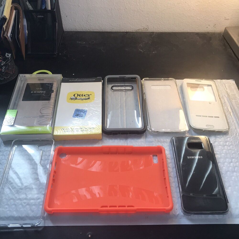 Mix Lot Of 9 Samsung Galaxy Phone Cases and screen protectors